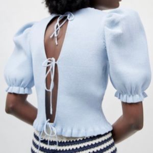 Zara open back knit top